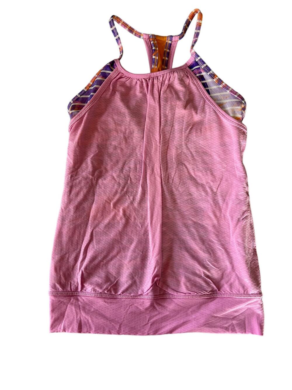 Ivivva Top Pink Two Layer Tank Build In Bra size 10
